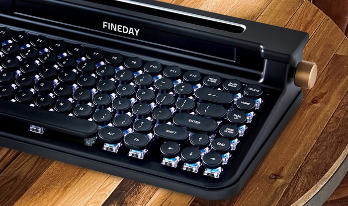 Изящная ретро-клавиатура Fineday «щелкает», как пишущая машинка 