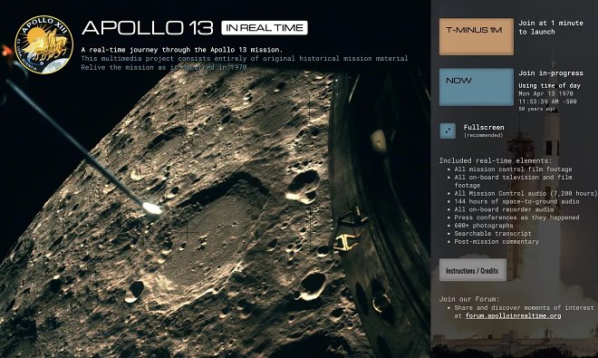 Этот сайт позволит вам прожить легендарный полет Аполлона-13 в реальном времени 