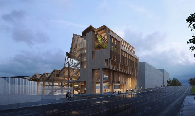 Ирландская студия Grafton Architects строит в США фантастическое деревянное здание 