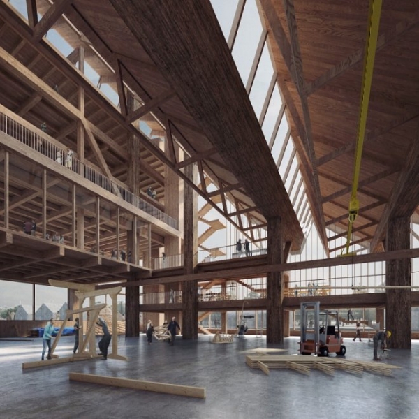 Ирландская студия Grafton Architects строит в США фантастическое деревянное здание 