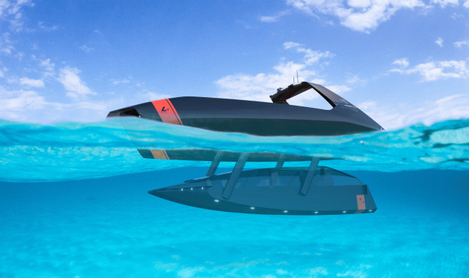 Необычный катер Swordfish позволит путешествовать по воде и под водой 