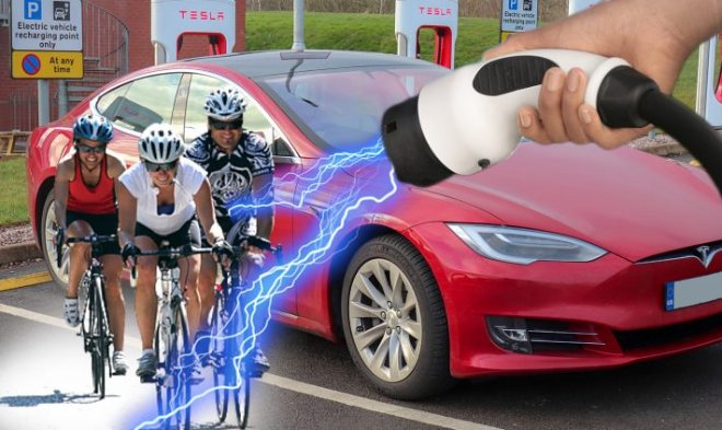 Сколько велосипедистов нужно, чтобы зарядить Tesla 