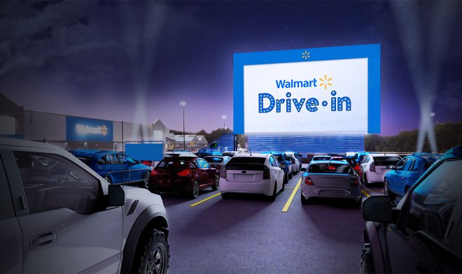 Walmart намерена превратить автостоянки возле супермаркетов в кинотеатры 